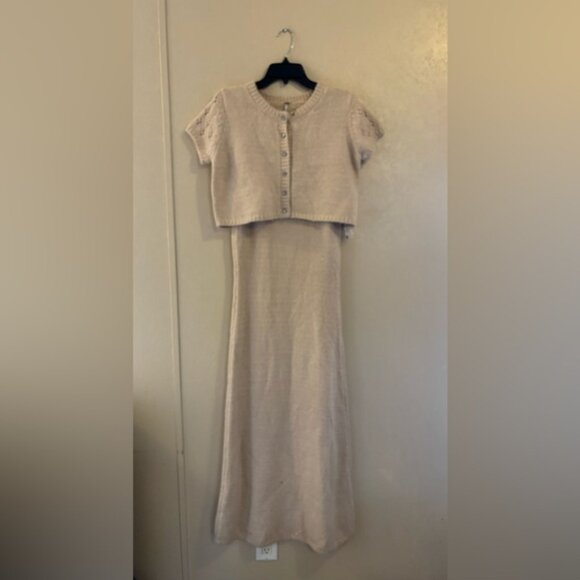 NWOT Free People Audrey Sweater Dress and Cardigan Set sz M - Picture 1 of 8